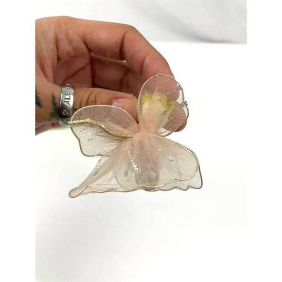 VTG Set of 4 Tulle Dress Violin Playing Angel Christmas Ornaments 1950s READ - Picture 15 of 16